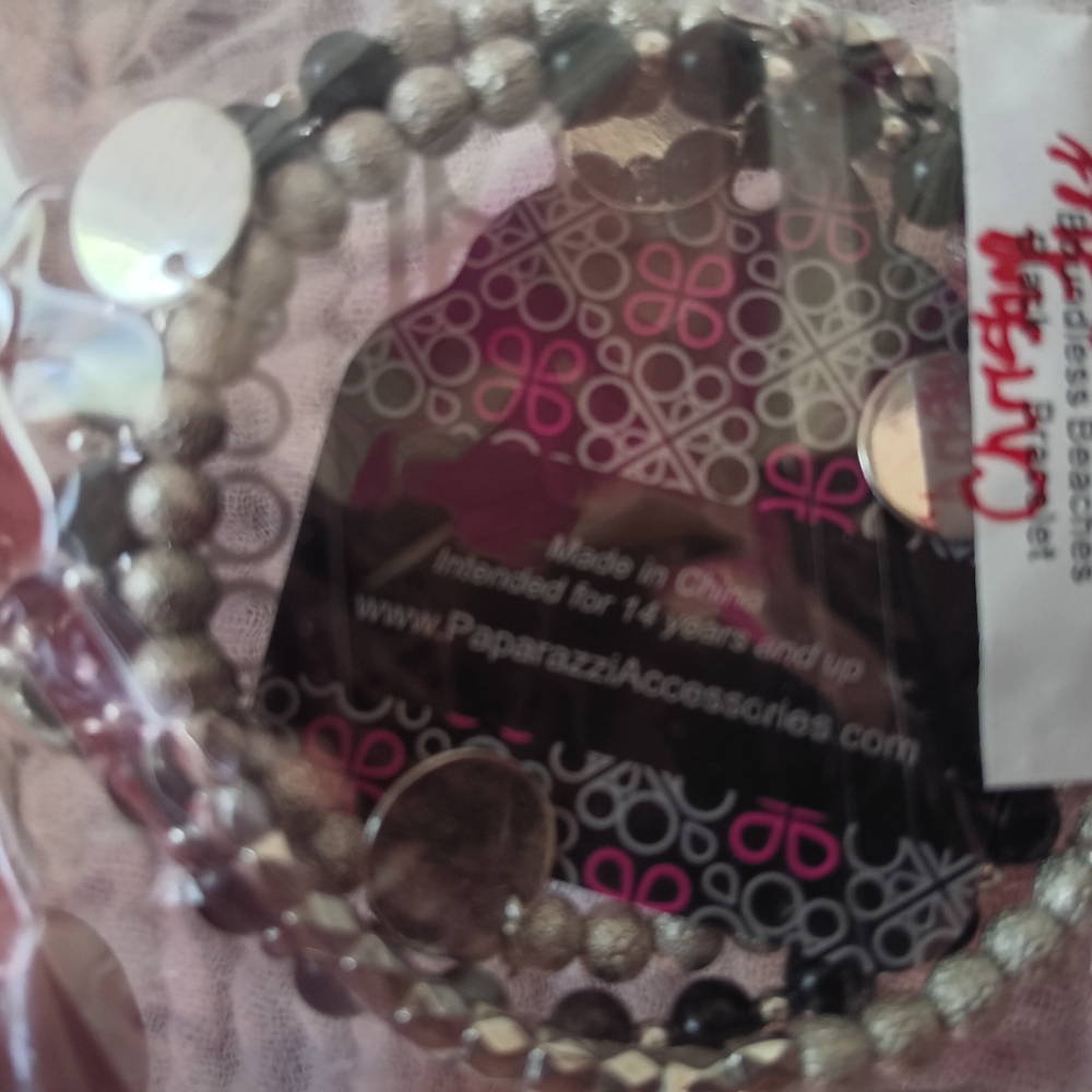 Paparazzi Metallic and Dark Beaded Bracelet